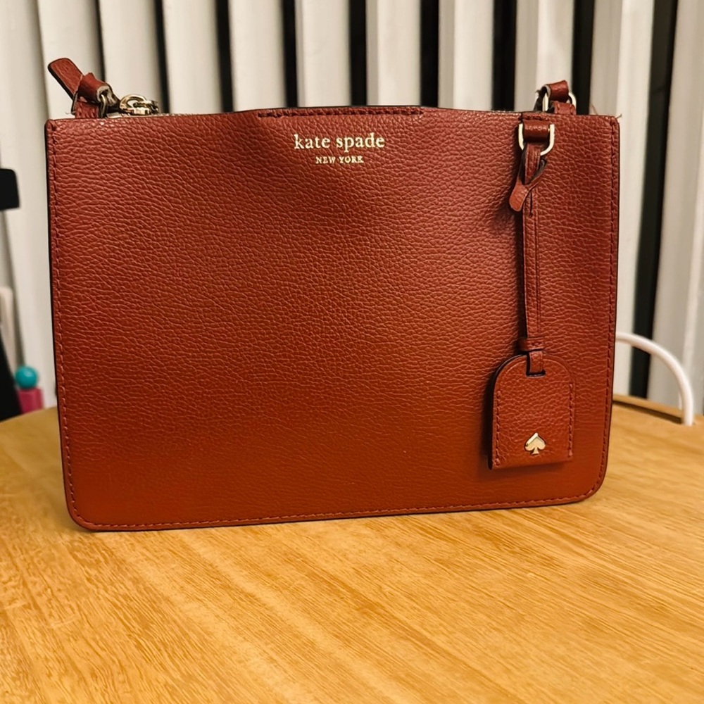Kate Spade Brick Red Leather Crossbody Bag